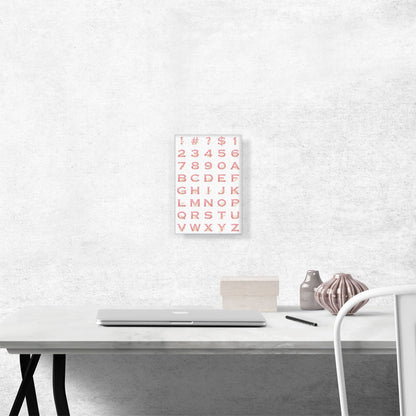 Chic Pink Gold Vertical Rectangle Full Alphabet