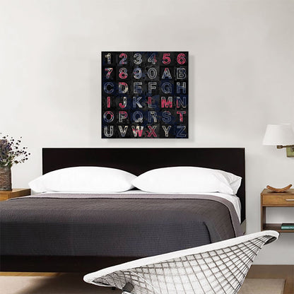 Cool Black Blue Red And White Square Alphabet