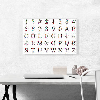 Flower Plant Butterfly Horizontal Rectangle Full Alphabet