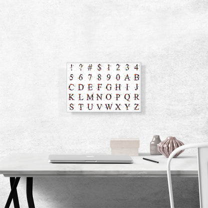 Flower Plant Butterfly Horizontal Rectangle Full Alphabet