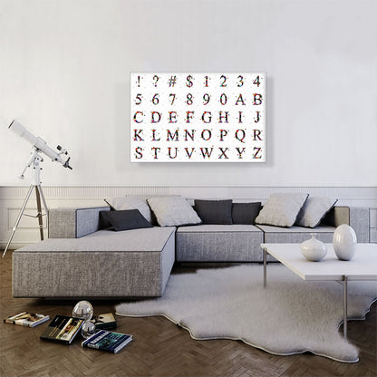 Flower Plant Butterfly Horizontal Rectangle Full Alphabet