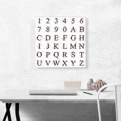 Flower Plant Butterfly Square Full Alphabet