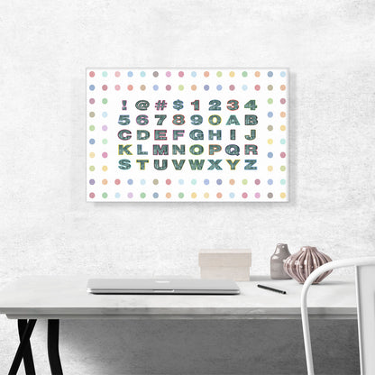 Fun Polka Dots Horizontal Rectangle Full Alphabet