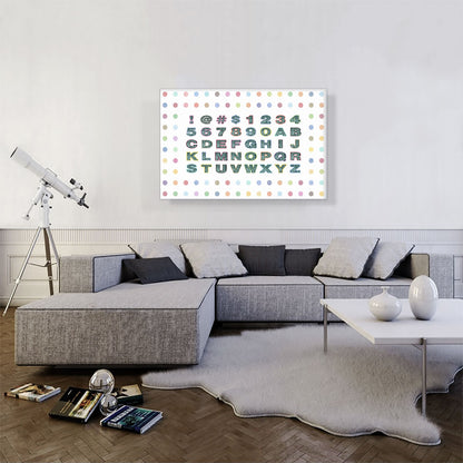 Fun Polka Dots Horizontal Rectangle Full Alphabet