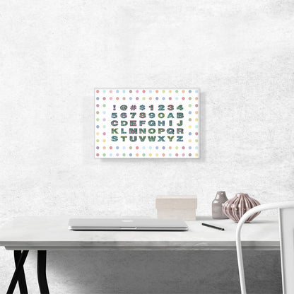 Fun Polka Dots Horizontal Rectangle Full Alphabet