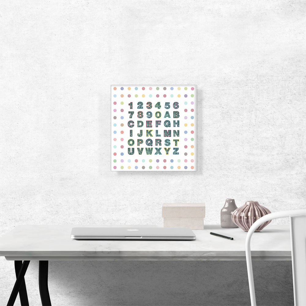 Fun Polka Dots Square Full Alphabet