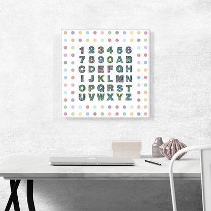 Fun Polka Dots Square Full Alphabet