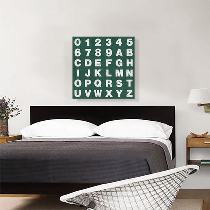 Green Chalkboard Square Full Alphabet