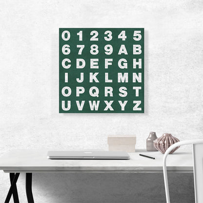 Green Chalkboard Square Full Alphabet