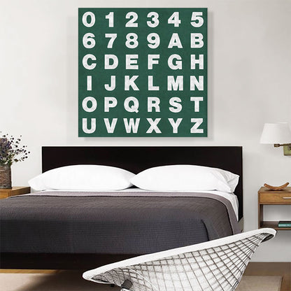 Green Chalkboard Square Full Alphabet