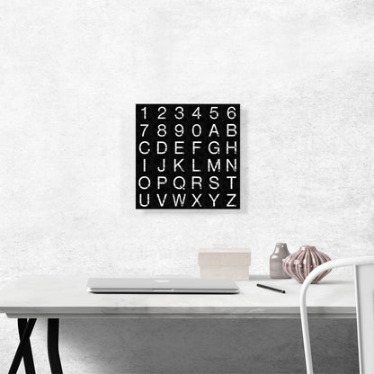 Marble Black & White Full Alphabet Square