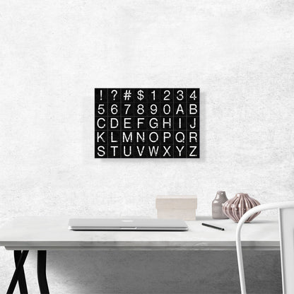 Marble Black & White Square Rectangle Full Alphabet Grid
