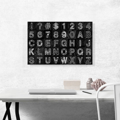Modern Black & White Horizontal Rectangle Full Alphabet
