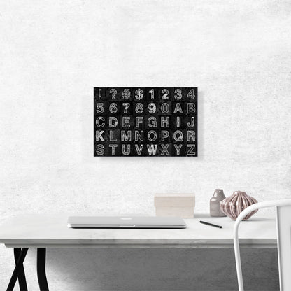 Modern Black & White Horizontal Rectangle Full Alphabet