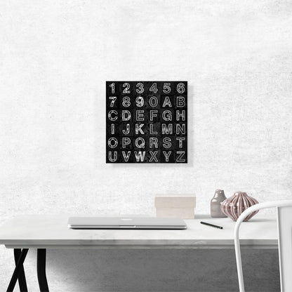 Modern Black & White Square Full Alphabet
