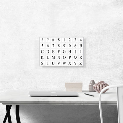 Modern Black White Gray Serif Horizontal Full Alphabet