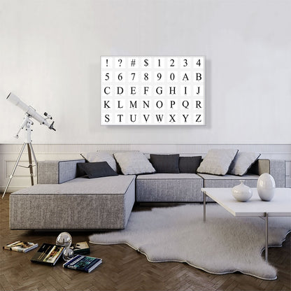 Modern Black White Gray Serif Horizontal Full Alphabet
