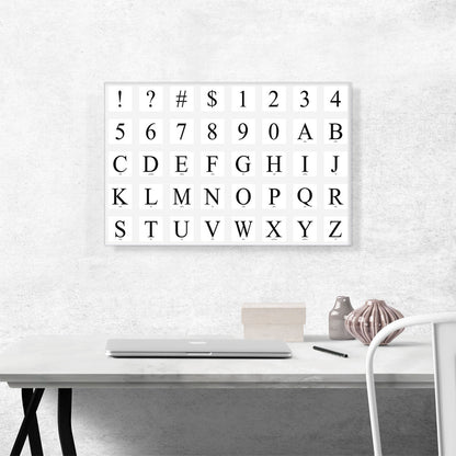 Modern Black White Gray Serif Horizontal Full Alphabet