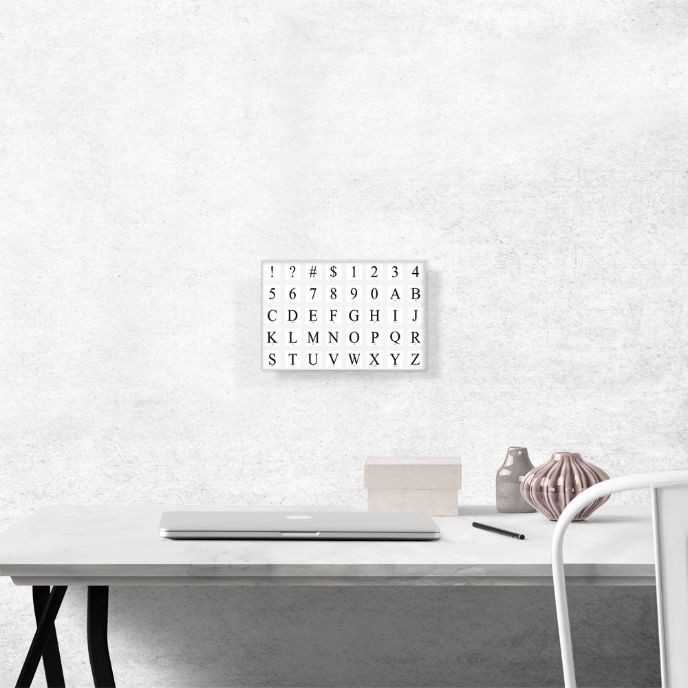 Modern Black White Gray Serif Horizontal Full Alphabet