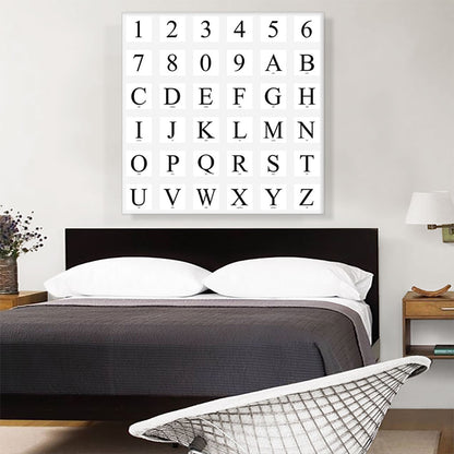 Modern Black White Gray Serif Square Full Alphabet