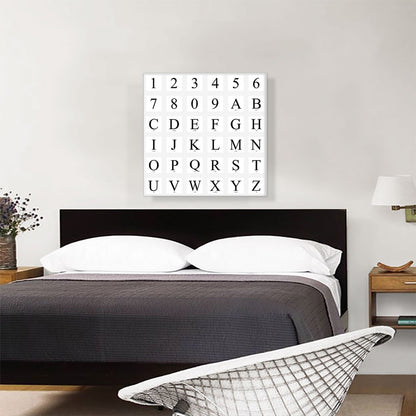 Modern Black White Gray Serif Square Full Alphabet