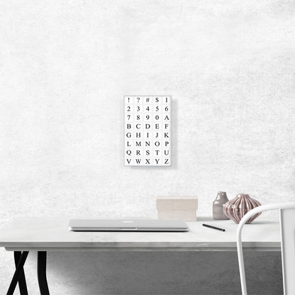 Modern Black White Gray Serif Vertical Rectangle Full Alphabet