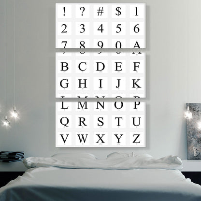Modern Black White Gray Serif Vertical Rectangle Full Alphabet