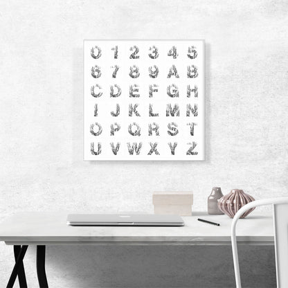 Tree Branches Square Full Alphabet