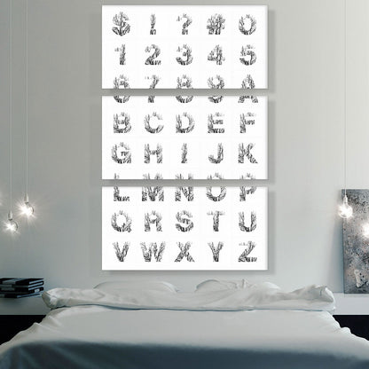 Tree Branches Vertical Rectangle Full Alphabet