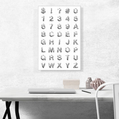 Tree Branches Vertical Rectangle Full Alphabet