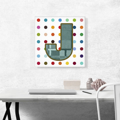 Fun Polka Dots Letter J