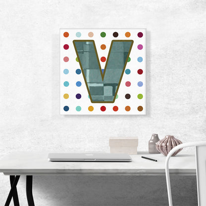 Fun Polka Dots Letter V