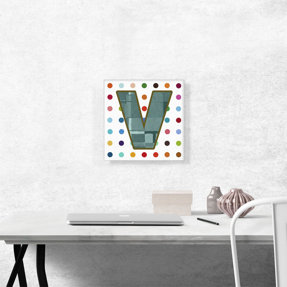 Fun Polka Dots Letter V