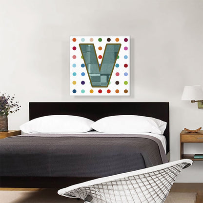 Fun Polka Dots Letter V