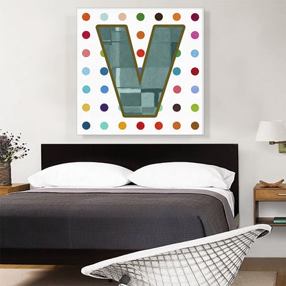 Fun Polka Dots Letter V