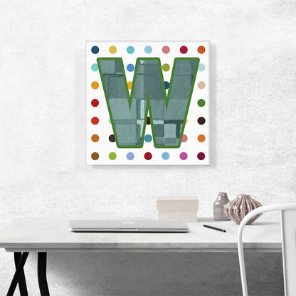 Fun Polka Dots Letter W