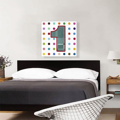 Fun Polka Dots Number 1 One Numeral