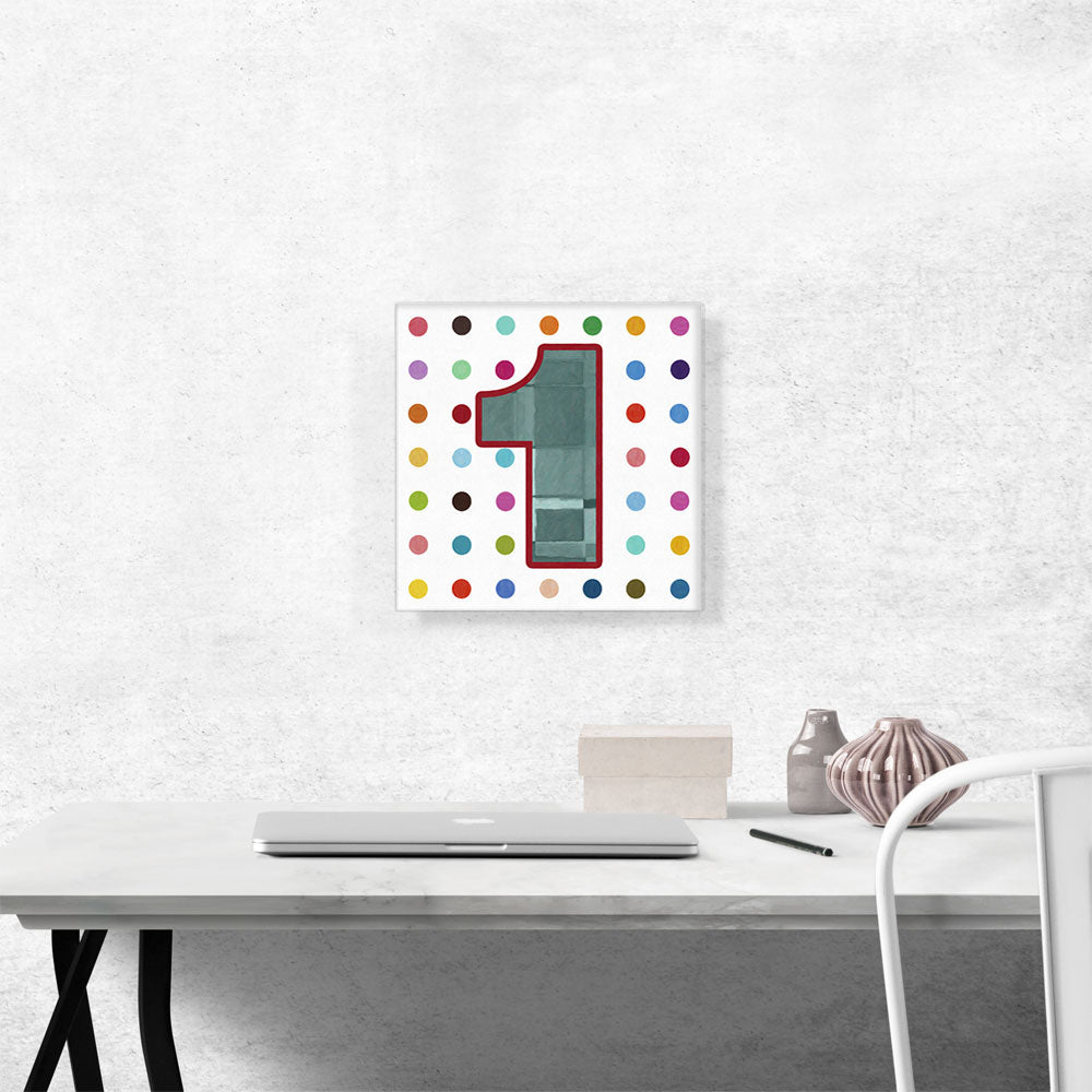 Fun Polka Dots Number 1 One Numeral