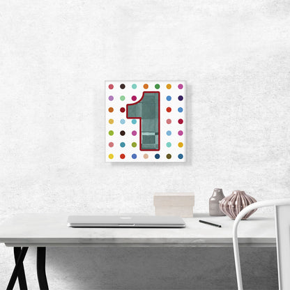 Fun Polka Dots Number 1 One Numeral