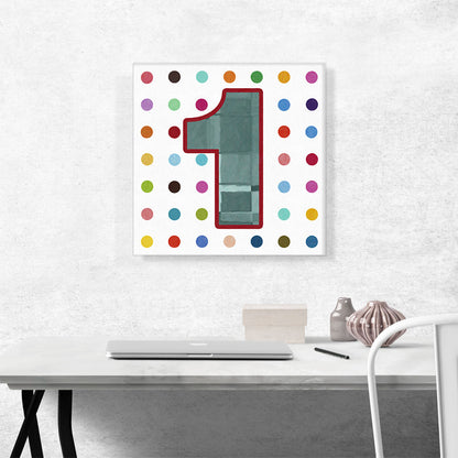Fun Polka Dots Number 1 One Numeral