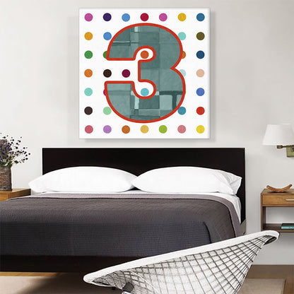 Fun Polka Dots Number 3 Three Numeral