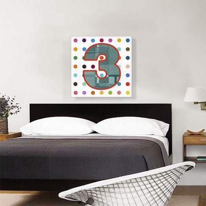 Fun Polka Dots Number 3 Three Numeral
