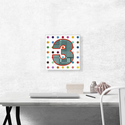 Fun Polka Dots Number 3 Three Numeral