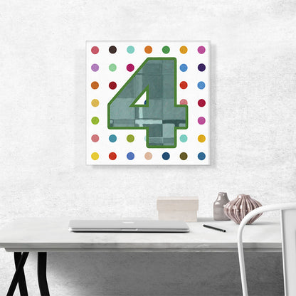 Fun Polka Dots Number 4 Four Numeral
