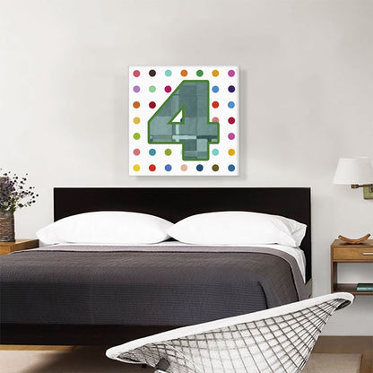Fun Polka Dots Number 4 Four Numeral