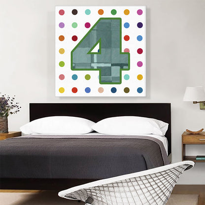 Fun Polka Dots Number 4 Four Numeral