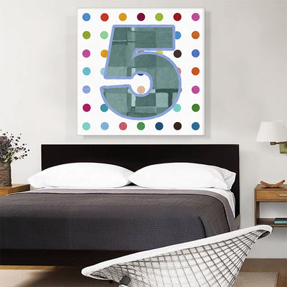 Fun Polka Dots Number 5 Five Numeral