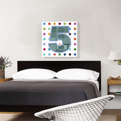 Fun Polka Dots Number 5 Five Numeral