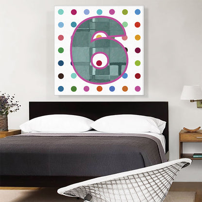 Fun Polka Dots Number 6 Six Numeral