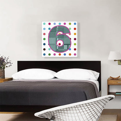 Fun Polka Dots Number 6 Six Numeral
